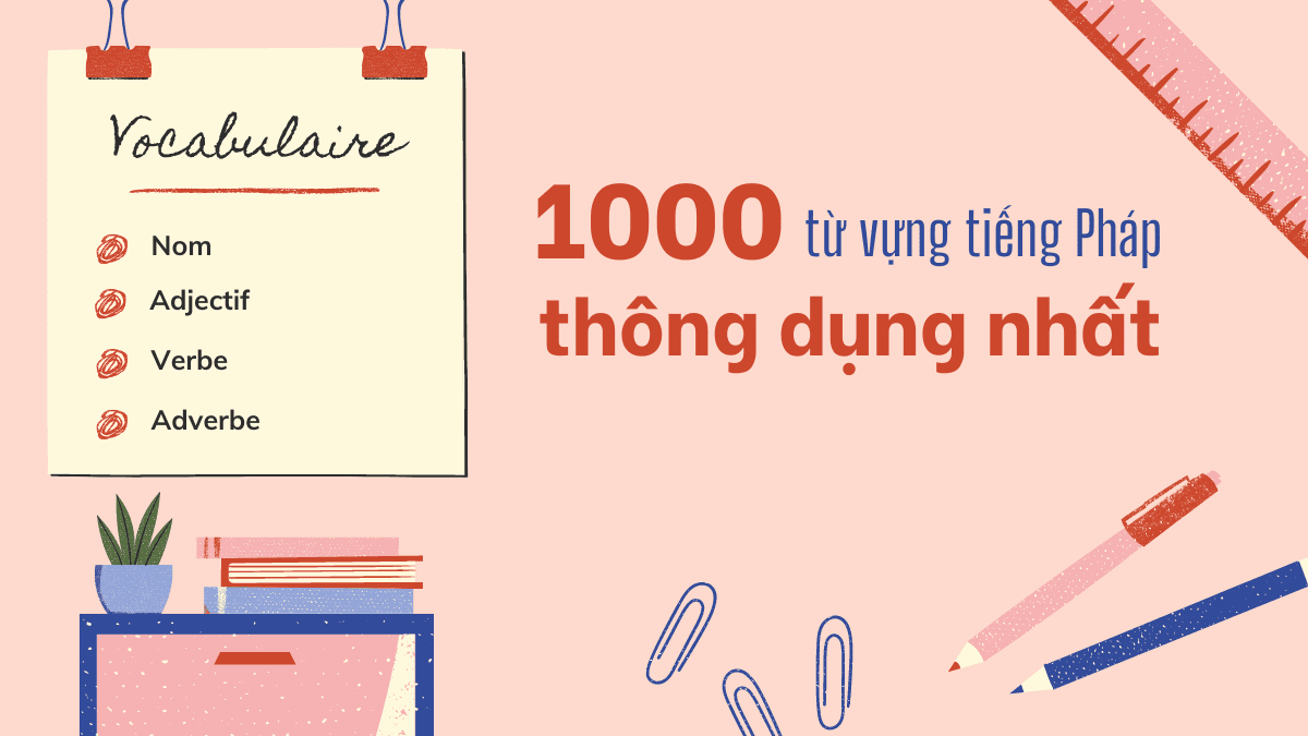 1000 từ vựng tiếng Pháp thông dụng